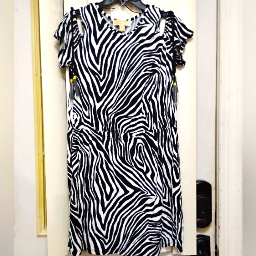 NWOT "Michael Kors" Cold-Shoulder Midi Dress - M
